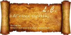 Lőrincz Cirilla névjegykártya